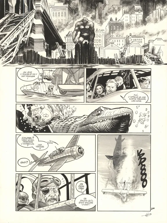 Black and white original page, The Kong Crew, Central Dark (T.3), Eric Herenguel
