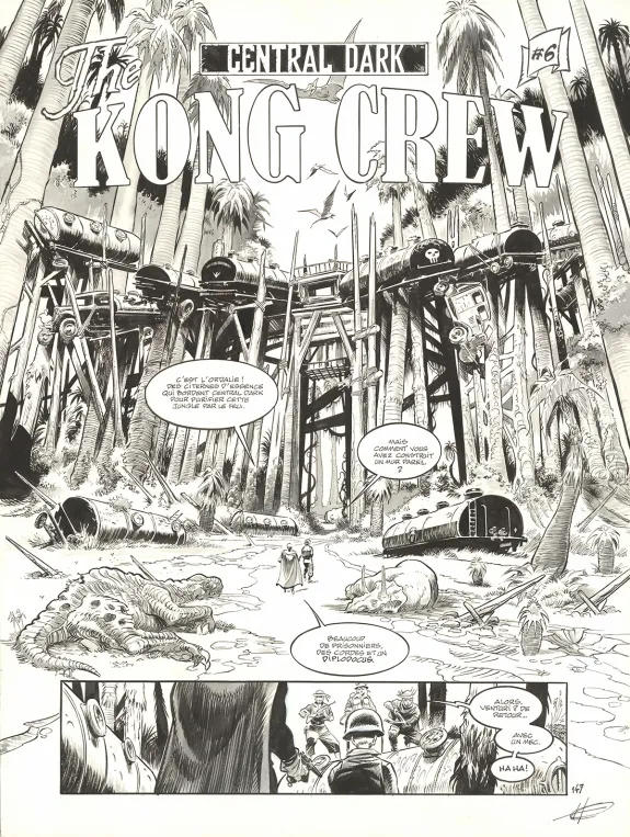 Planche noir et blanc, The Kong Crew, Central Dark (T.3), Eric Herenguel