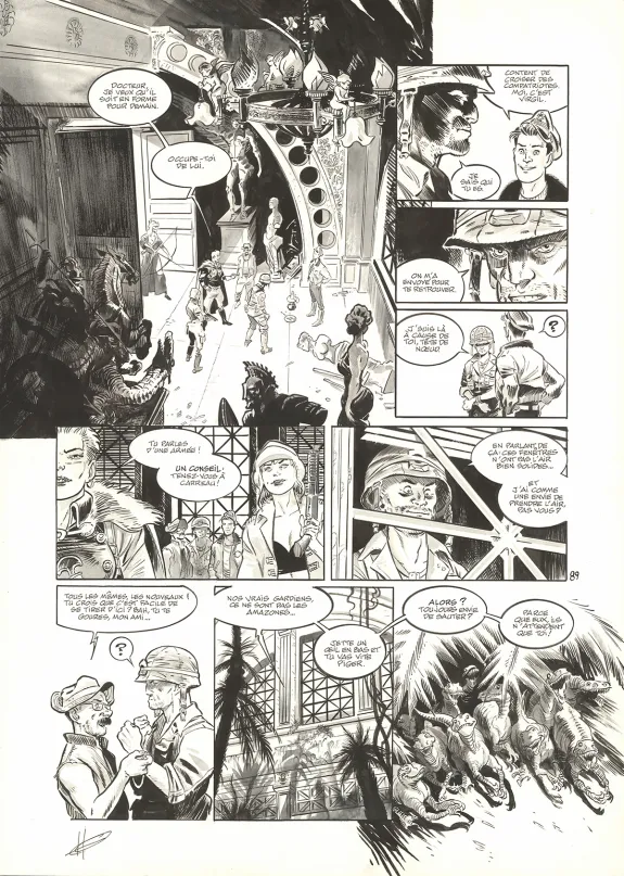 Black and white original page, The Kong Crew, Hudson Megalodon (T.2), Eric Herenguel