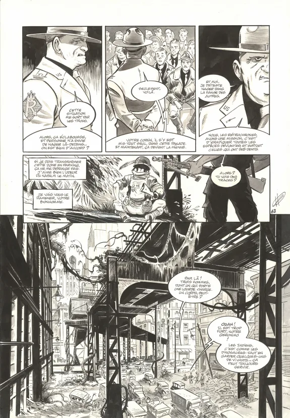 Black and white original page, The Kong Crew, Hudson Megalodon (T.2), Eric Herenguel