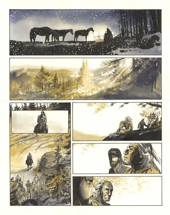 Colored original page, Nouvelle France, Bernard Vrancken