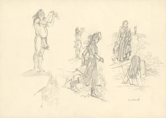Sketch, Plume aux Vents, L'Oiseau-Tonnerre (T.2), André Juillard