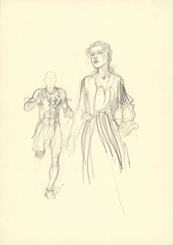 Sketch, Plume aux Vents, L'Oiseau-Tonnerre (T.2), André Juillard