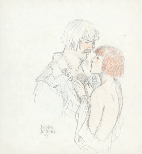Colored illustration, Les 7 Vies de l'Épervier, La Marque du Condor (T.7), André Juillard