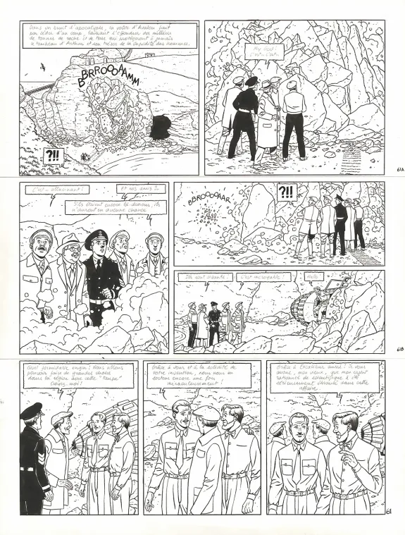 Planche noir et blanc, Blake et Mortimer, Signé Olrik (T.30), André Juillard