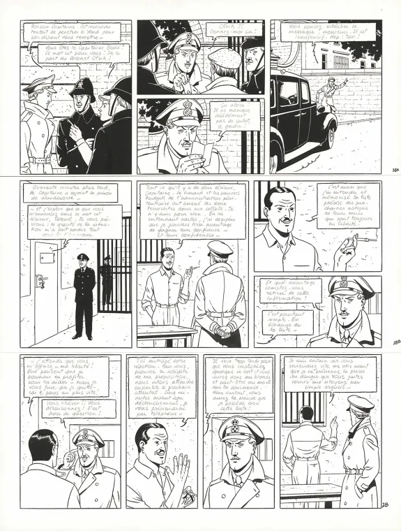 Black and white original page, Blake et Mortimer, Signé Olrik (T.30), André Juillard