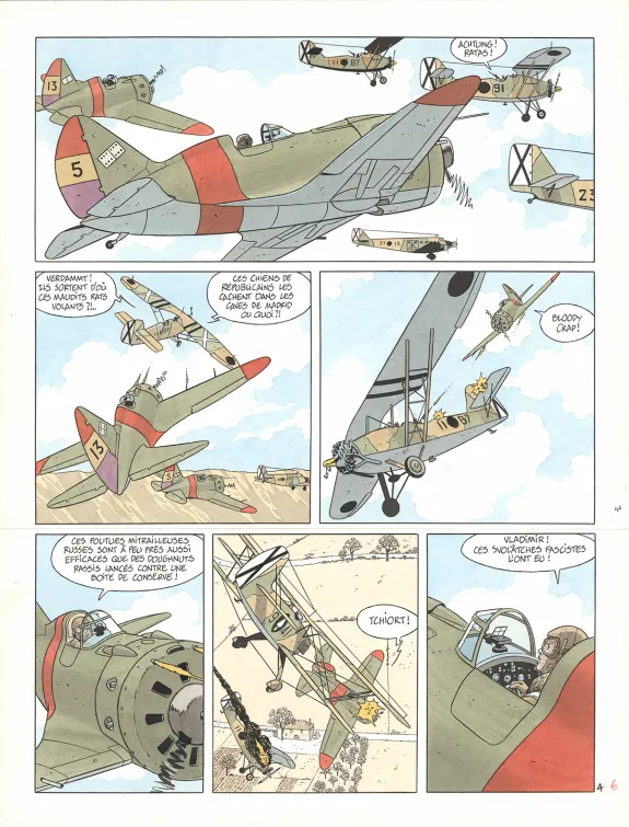 Colored original page, Double 7, André Juillard