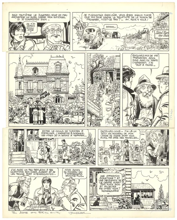 Black and white original page, Valérian, Métro Châtelet direction Cassiopée (T.9), Jean-Claude Mézières