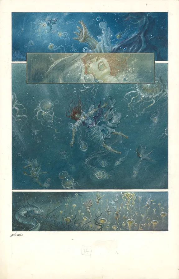 Planche couleur, Le Roi des méduses, Thierry Ségur