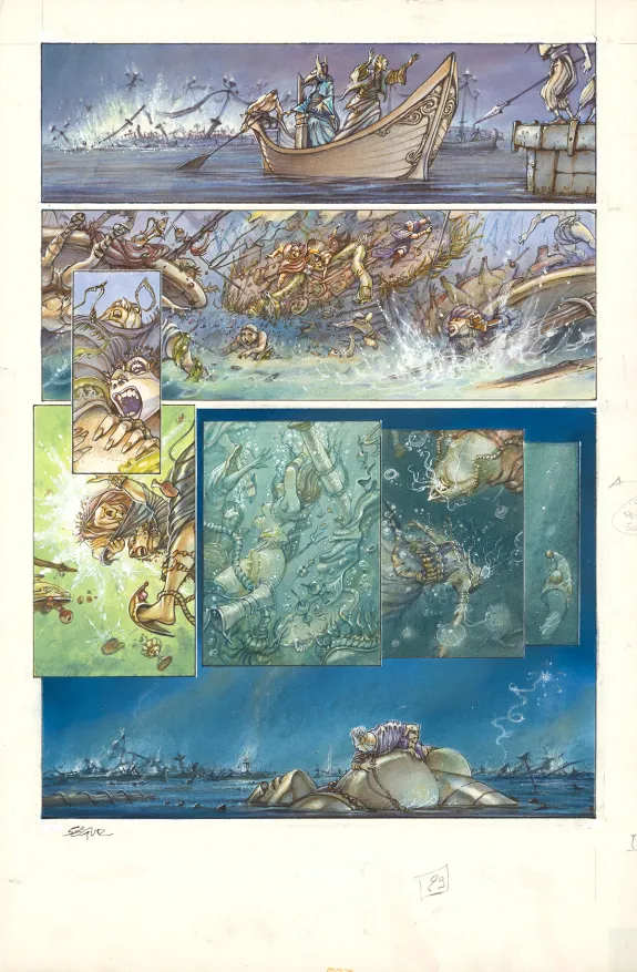 Planche couleur, Le Roi des méduses, Thierry Ségur