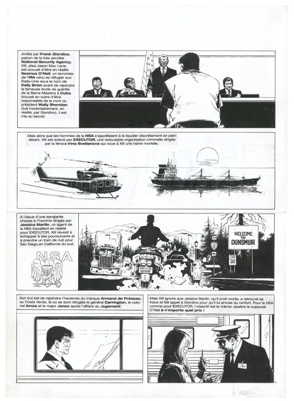 Planche noir et blanc, XIII, Secret défense (T.14), William Vance