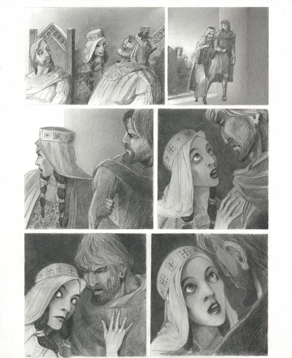 Black and white original page, Macbeth, Paul & Gaëtan Brizzi