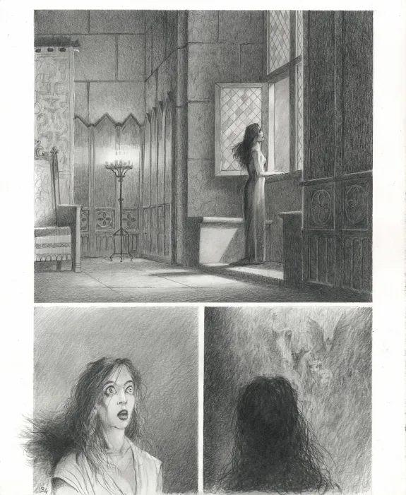 Black and white original page, Macbeth, Paul & Gaëtan Brizzi