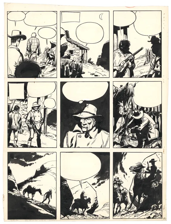 Black and white original page, Jerry Spring, La Piste du Grand Nord (T.6),  Jijé