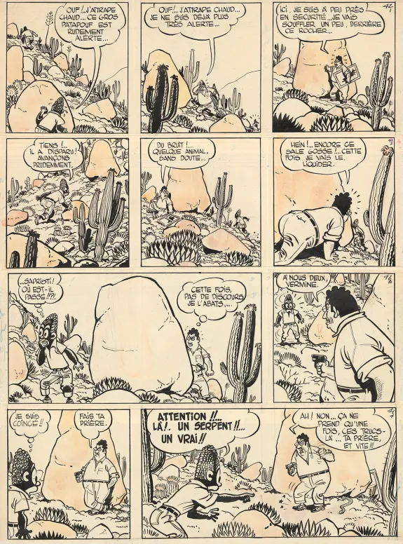 Planche noir et blanc, Blondin et Cirage,  Jijé