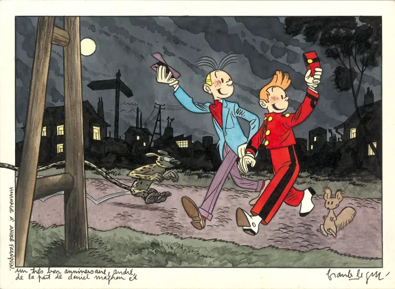 Colored illustration, Une Aventure de Spirou et Fantasio, Frank Le Gall