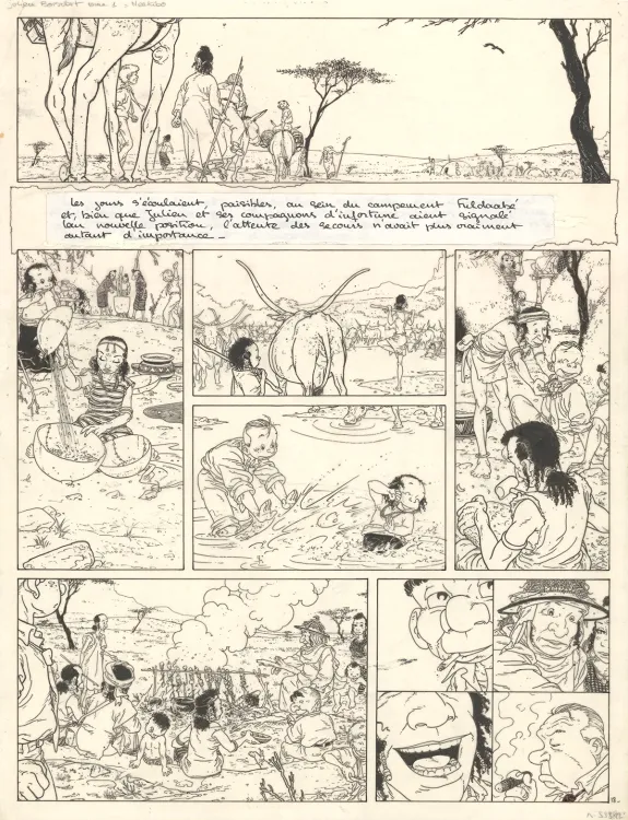 Black and white original page, Julien Boisvert , Neêkibo (T.1), Michel Plessix