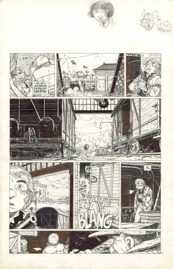 Black and white original page, Julien Boisvert , Charles (T.4), Michel Plessix