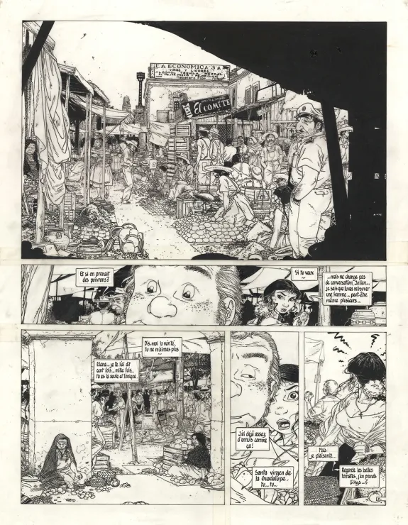 Planche noir et blanc, Julien Boisvert , Jikuri (T.3), Michel Plessix