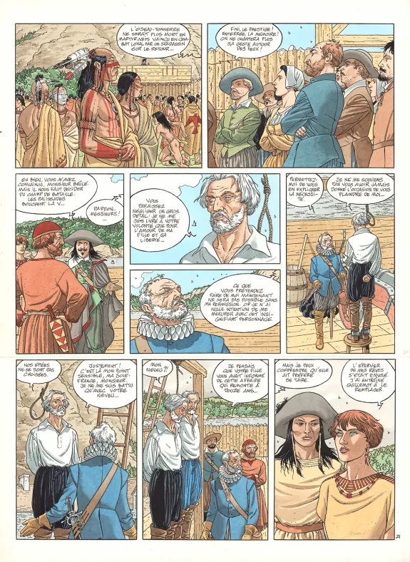 Colored original page, Plume aux Vents, Ni Dieu ni Diable (T.4), André Juillard