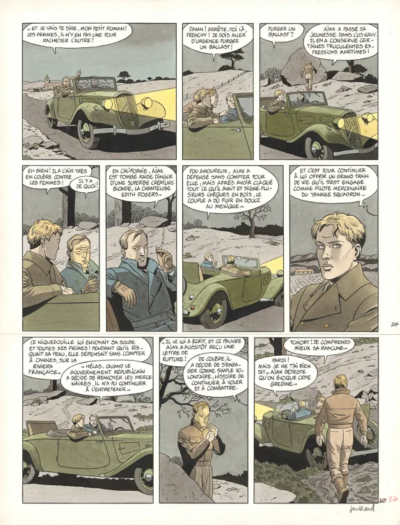 Colored original page, Double 7, André Juillard