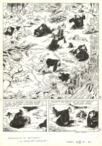 Black and white original page, Boulouloum et Guiliguili (Les jungles perdues) , La Saga des gorilles (T.5),  Mazel