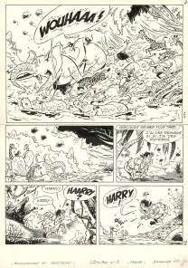 Black and white original page, Boulouloum et Guiliguili (Les jungles perdues) , Chasseurs d'ivoire (T.2),  Mazel