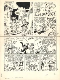 Black and white original page, Les Mousquetaires, Câline et Calebasse Les Mousquetaires  (T.1),  Mazel