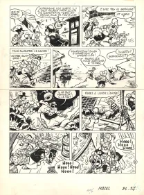 Black and white original page, Les Mousquetaires, Le Vaisseau des brumes (T.2),  Mazel