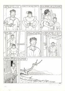 Black and white original page, Adler, La Jungle rouge (T.7), René Sterne