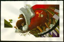 Colored illustration, Lulu Vroumette, Lulu et la nuit des sept contes , Frédéric Pillot