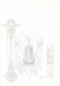 Black and white illustration, Steampunk, Didier Graffet