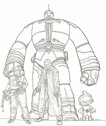 Illustration noir et blanc, Hard Boiled, Geof Darrow