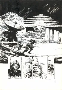 Black and white original page, Le Bataillon des lâches, Le bataillon des lâches (T.1), Richard Marazano