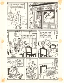 Planche noir et blanc, Tintin (pastiche), Objectif monde (T.23), Didier Savard