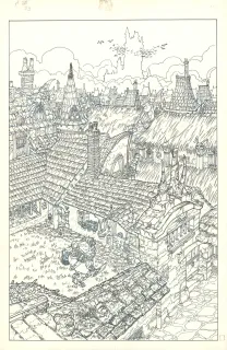 Black and white original page, Enwin, Les Enfants de Gribourg (T.1),  Anouke