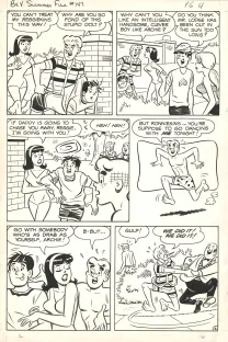 Black and white original page, Betty & Veronica Friends Forever, Summer Fun, Dan De Carlo