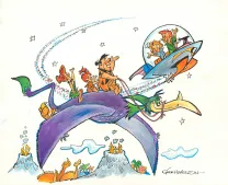Illustration couleur, The Flintston - La Famille Pierrafeu, Gene Hazelton