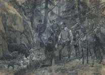 Illustration noir et blanc, R Caton Woodville