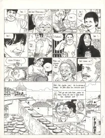 Planche noir et blanc, Le Voyage en Italie,  Cosey