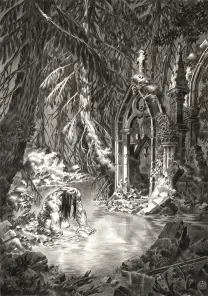 Black and white illustration, Frankenstein, Stan Manoukian