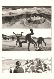 Planche noir et blanc, Au pied des étoiles, Emmanuel Lepage