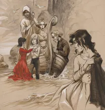 Colored illustration, Sambre, La Mer vue du Purgatoire... (T.6),  Yslaire