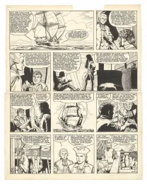 Planche noir et blanc, Barbe-Rouge, Défi au Roy (T.4), Victor Hubinon