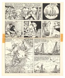 Planche noir et blanc, Barbe-Rouge, Mort ou vif (T.10), Victor Hubinon