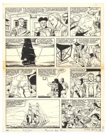 Planche noir et blanc, Barbe-Rouge, L'Île de l'homme mort (T.7), Victor Hubinon