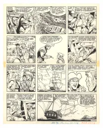 Planche noir et blanc, Barbe-Rouge, L'Île de l'homme mort (T.7), Victor Hubinon