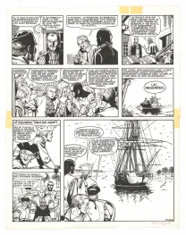 Planche noir et blanc, Barbe-Rouge, La Captive des Mores (T.16), Victor Hubinon