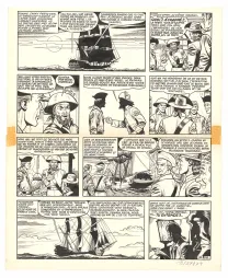 Black and white original page, Barbe-Rouge, Mort ou vif (T.10), Victor Hubinon
