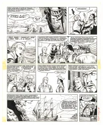 Planche noir et blanc, Barbe-Rouge, Barbe-Rouge à la rescousse (T.13), Victor Hubinon